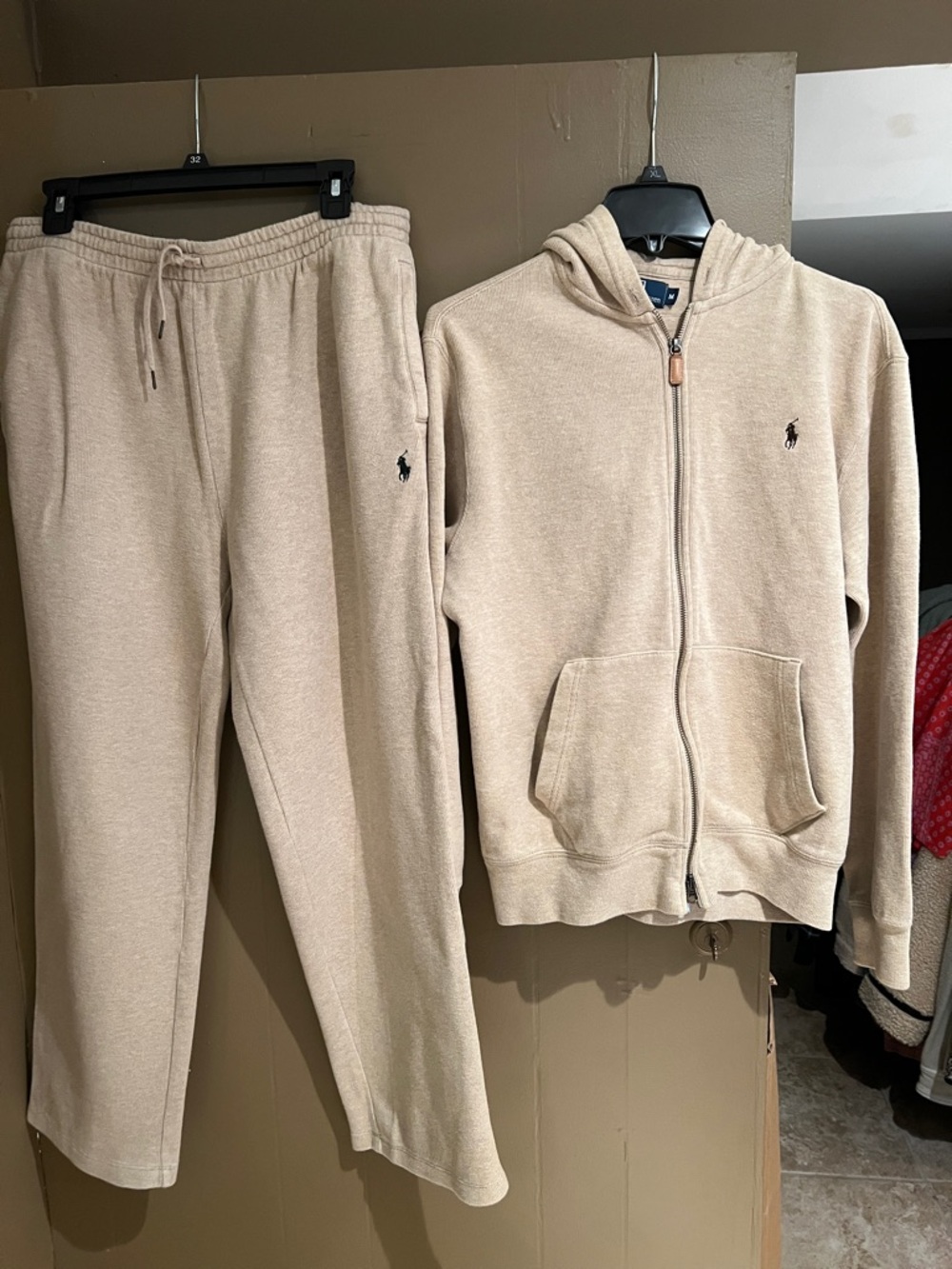 Polo by Ralph Lauren Tan Zip Men’s Hoodie & Sweatpants Set